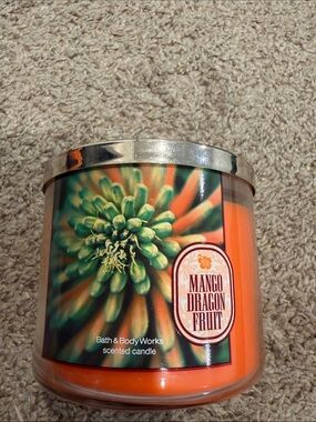 Bath & Body Works Mango Dragon Fruit Candle — Orange & Green Label